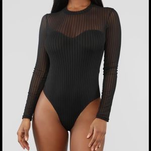 Fashion Nova Black Long Sleeve Bodysuit
